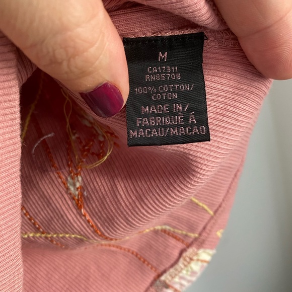 SOLD    Buffalo • Blush Pink Ribbed Patchwork Tee - Picture 7 of 11